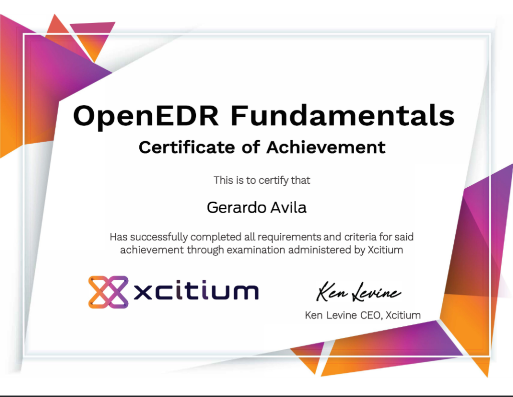 OpenEDR Certificat